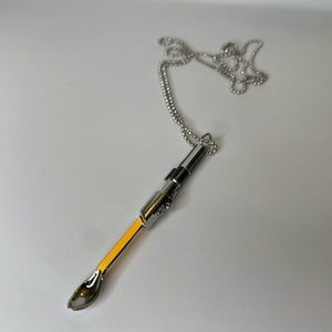 Mini spoon necklace Star Wars inspired Light Saber small tiny spoon pendant glow